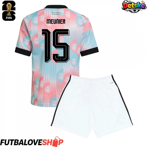 Dres Belgicko Thomas Meunier #15 Preč pre deti MS 2026 Krátky Rukáv (+ trenírky)
